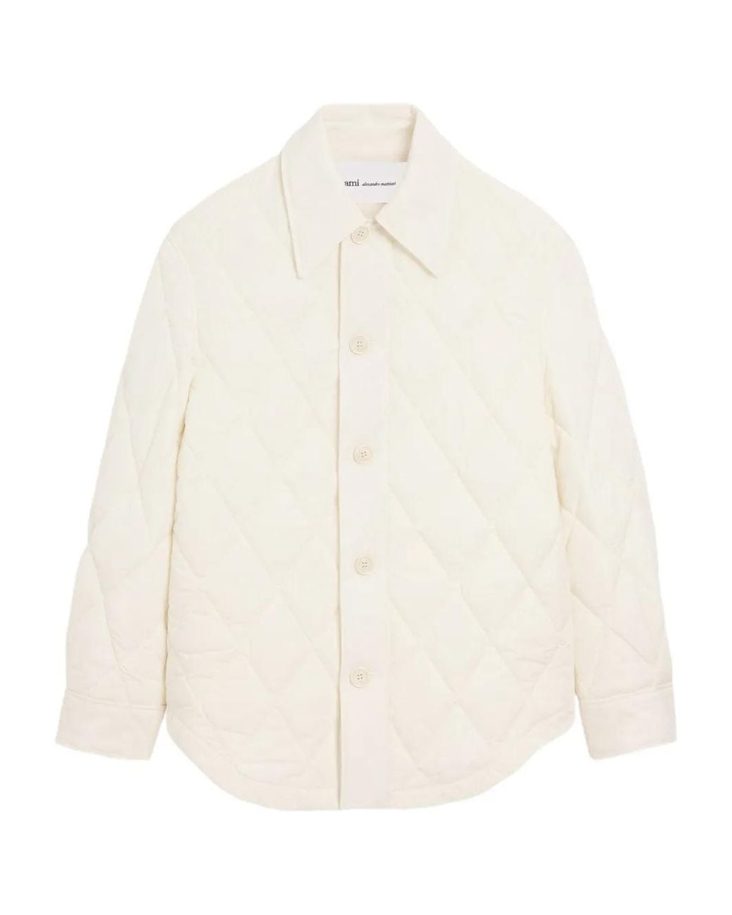 AMI White Gefütterte Jacke Mit Knöpfen