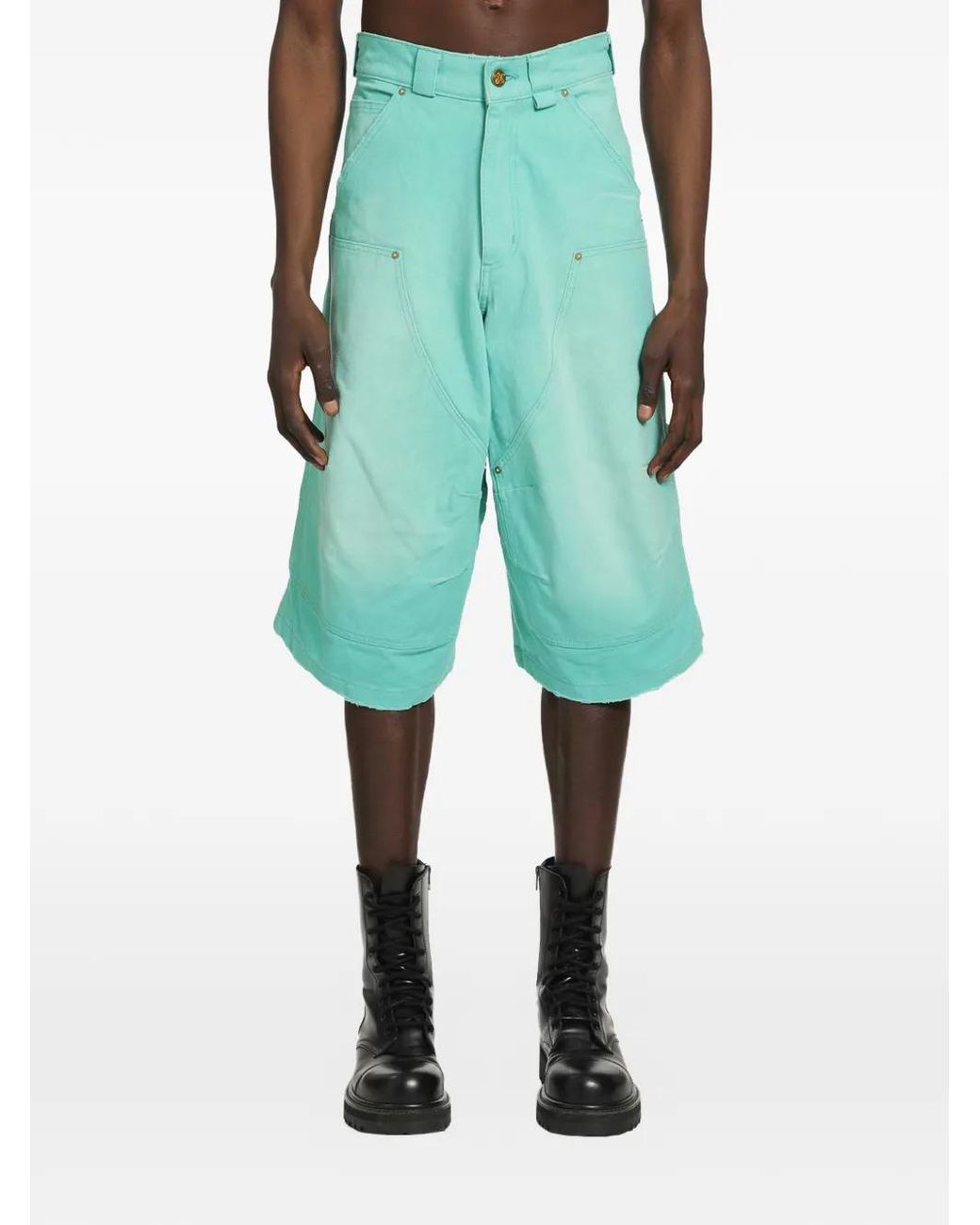 Willy Chavarria Green Stockton Denim Shorts for men