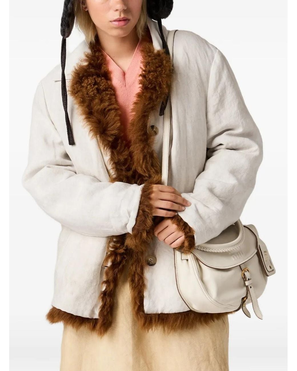 Miu Miu Natural Jupe En Lin
