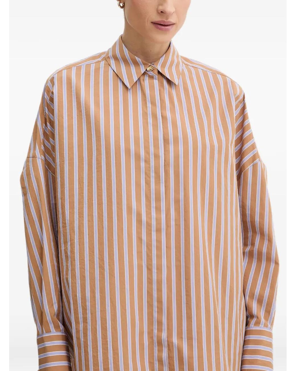 Sessun Natural Armando Striped Tie-Cuff Shirt