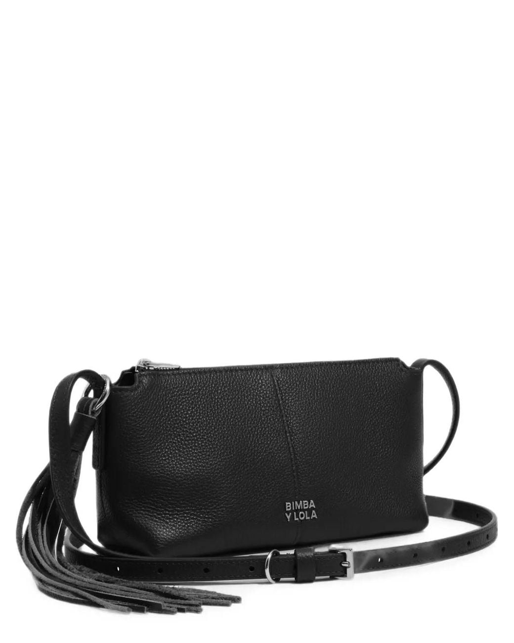 Bimba Y Lola Black Leather Mini Crossbody Bag