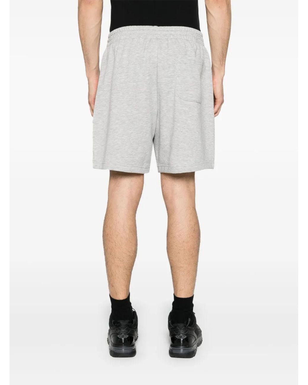 New Balance Gray Logo-embroidered Mélange Track Shorts for men