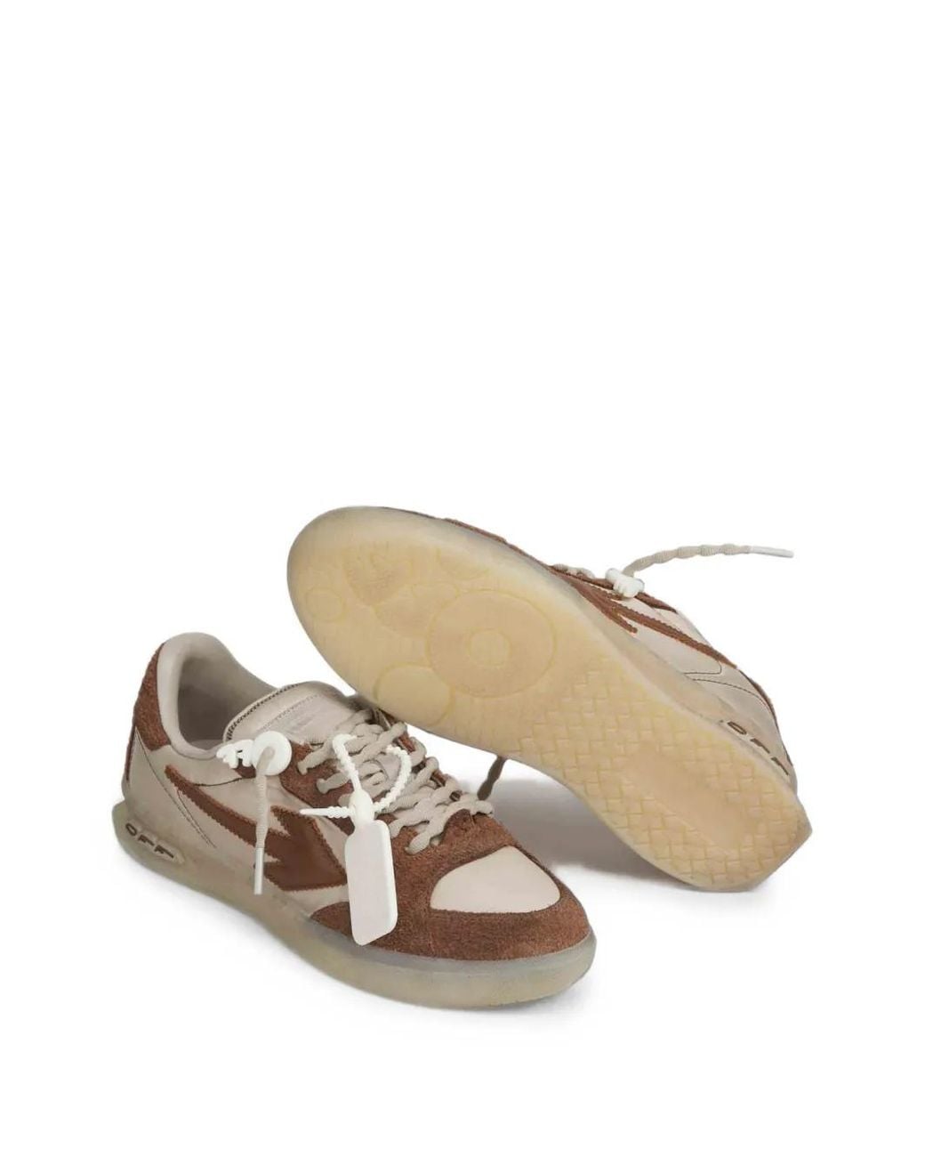 Off-White c/o Virgil Abloh Natural Arrows-Patch Panelled Sneakers