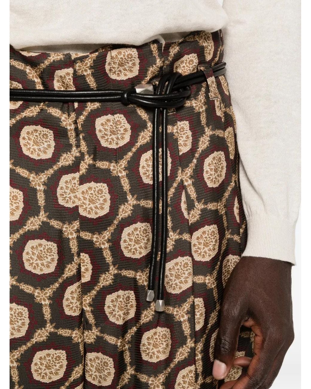 Emporio Armani Natural Printed Trousers for men