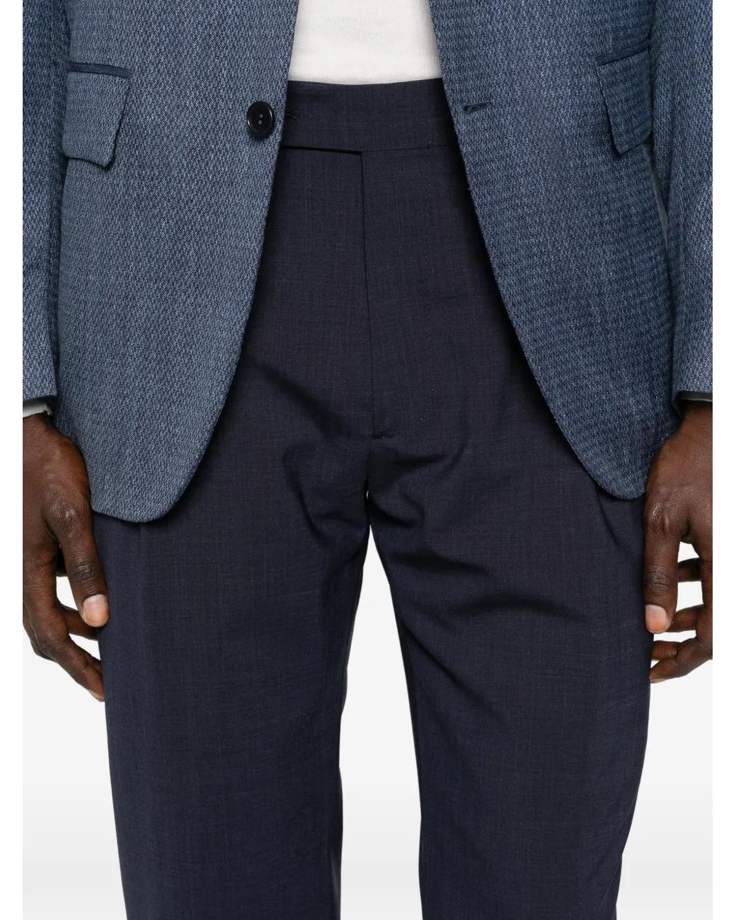 Berwich Blue Pleated Trousers for men