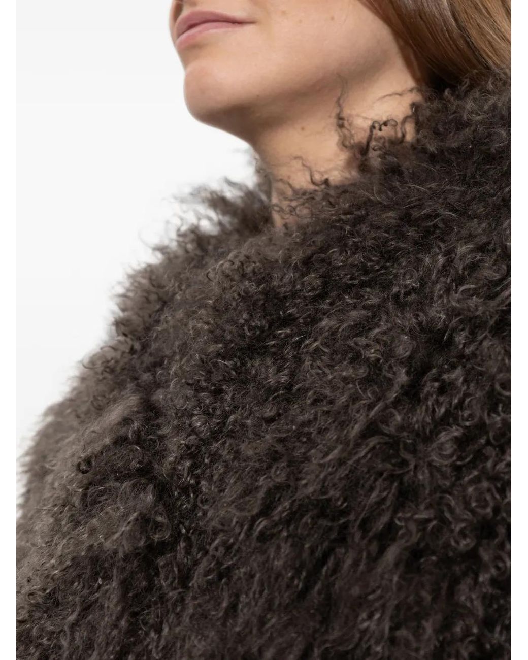 Stand Studio Black Carolina Sheep-Fur Coat