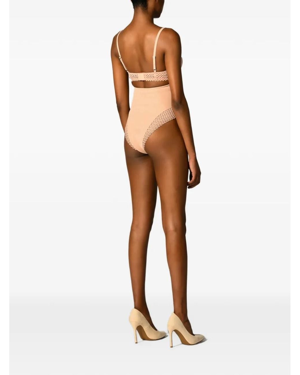 Wolford Natural Romantic Net High-Waisted Briefs