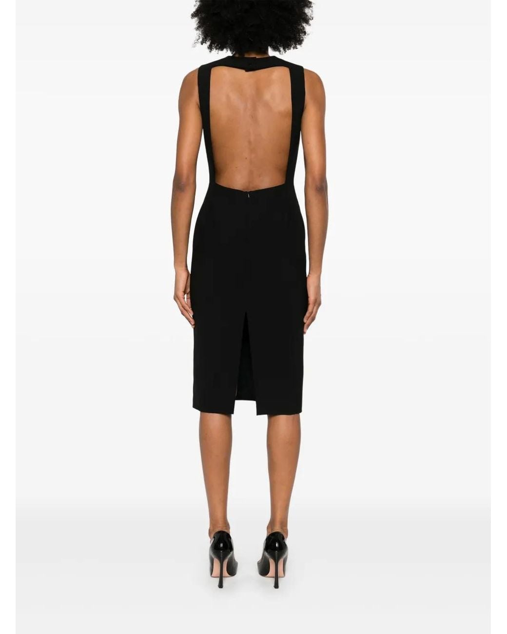 Moschino Black Open-Back Midi Dress