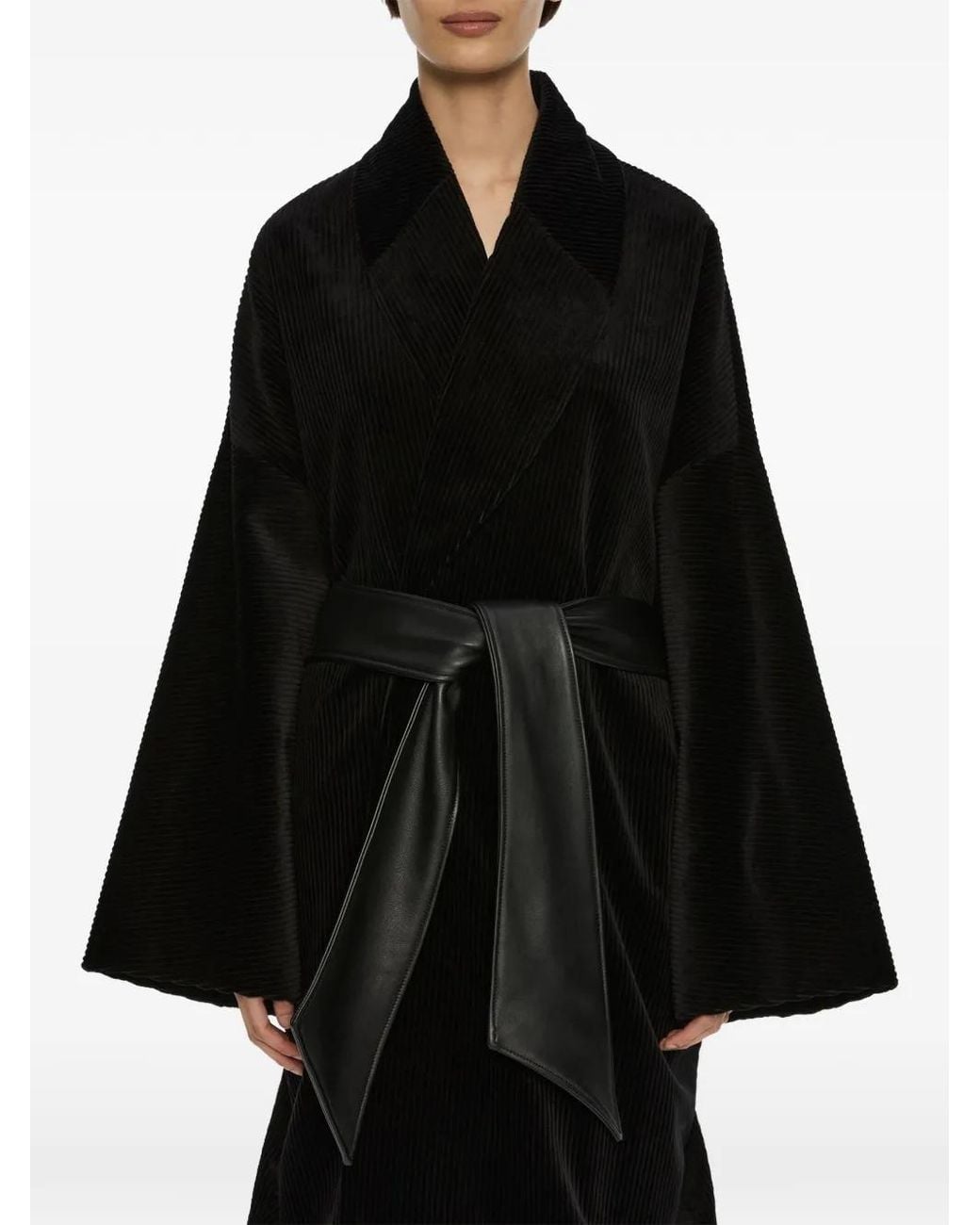 Christopher Esber Black Manor Belted Corduroy Coat