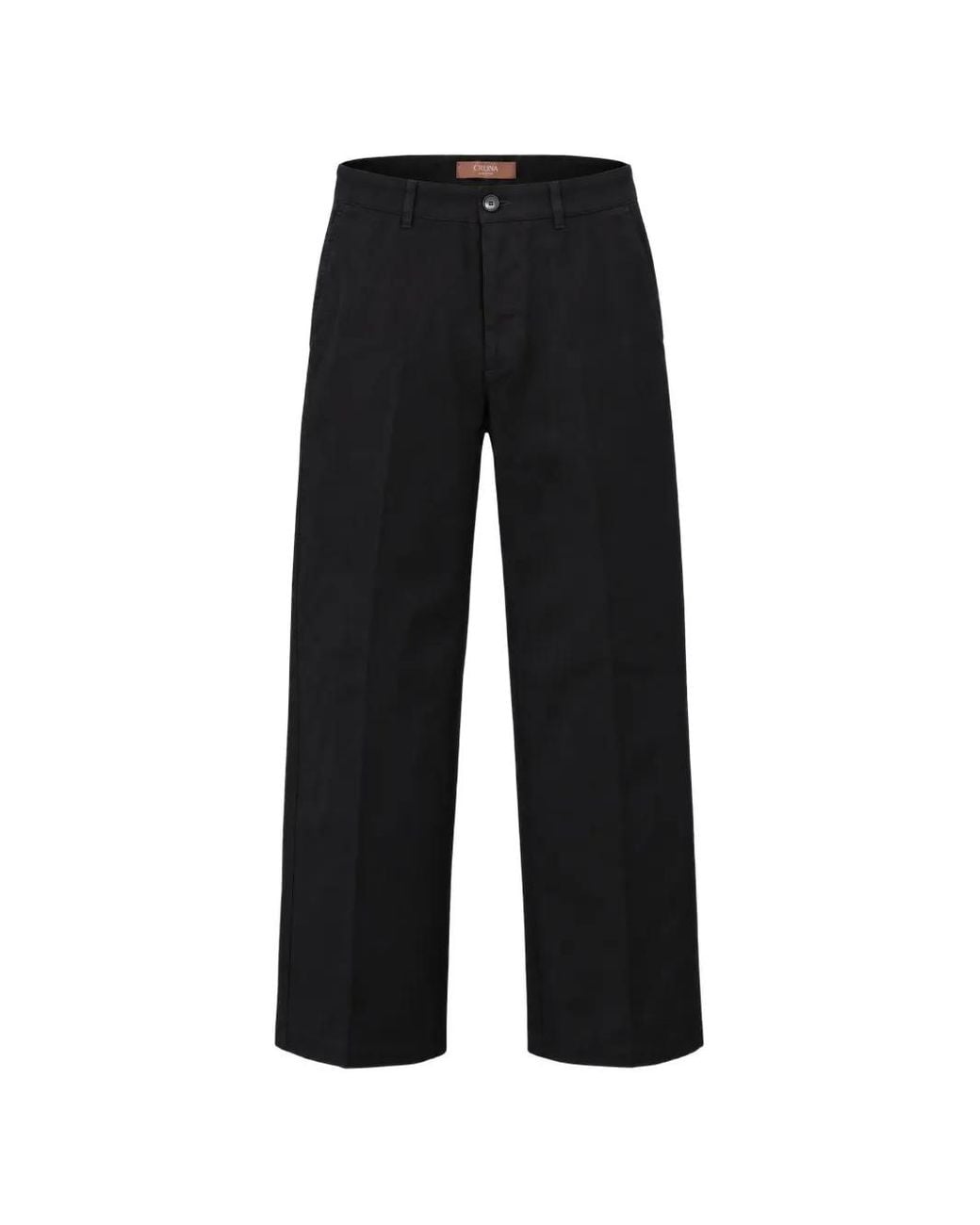 Cruna Black Greenwich Straight-Leg Trousers for men