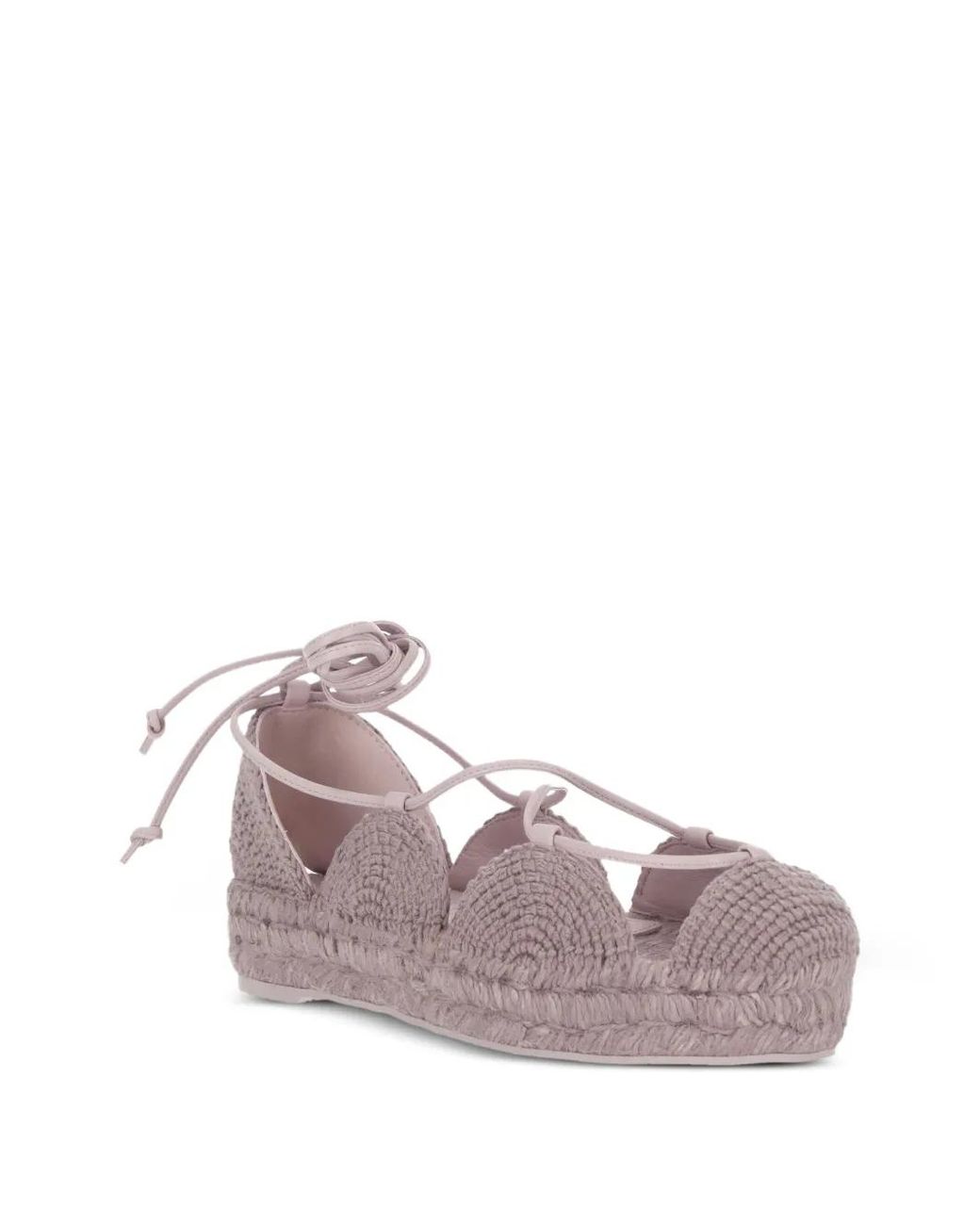 Loewe Pink Lace-Up Flat Espadrilles