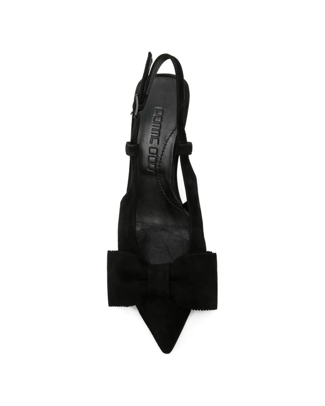 Pomme D ́Or Black Henriette Bow-Detail Slingback Pumps
