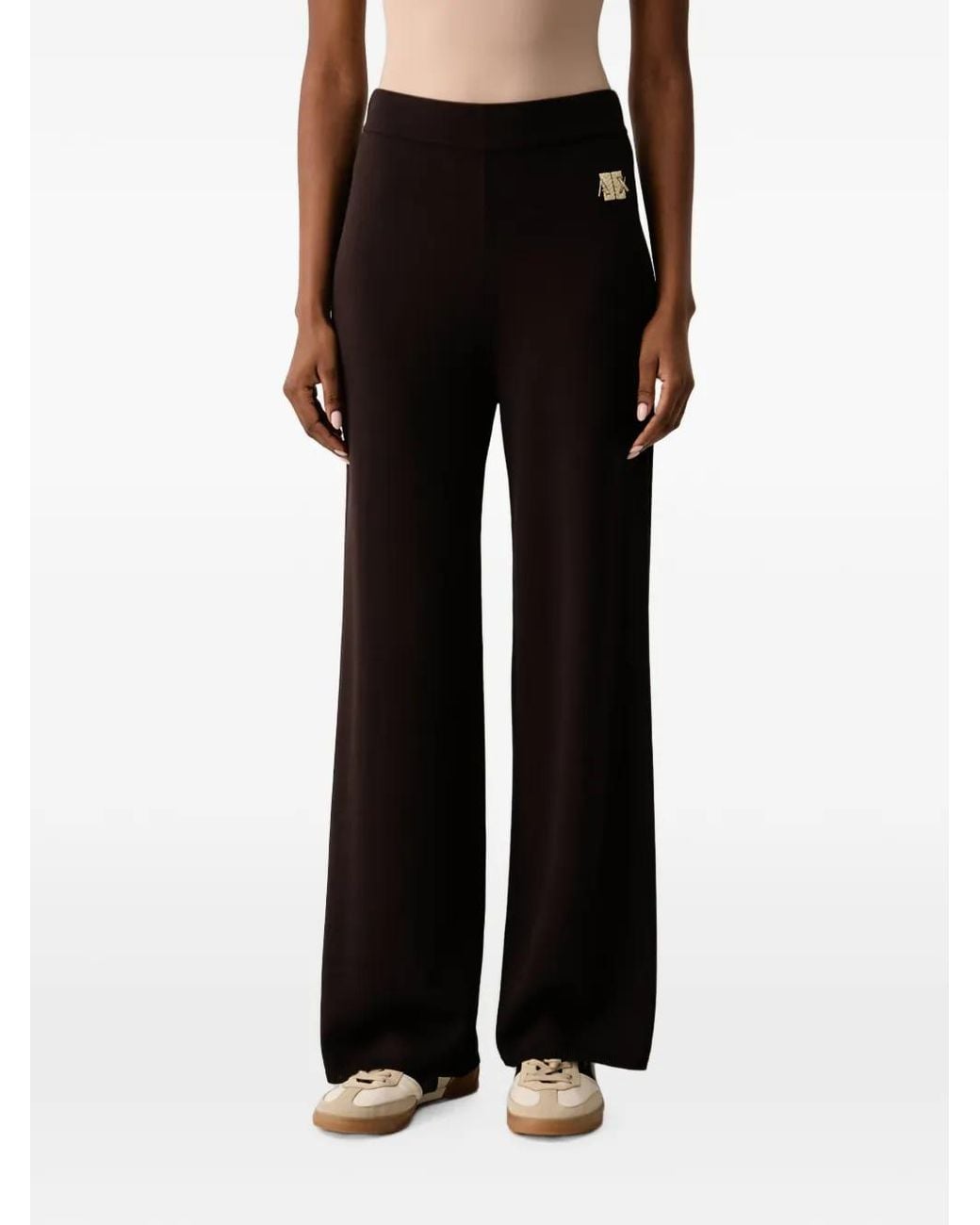 ARMANI EXCHANGE Black Logo-Patch Track Pants