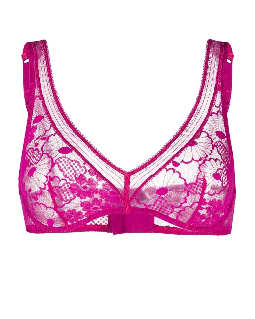 Eres Pink Millefleurs Triangle Lace Bra