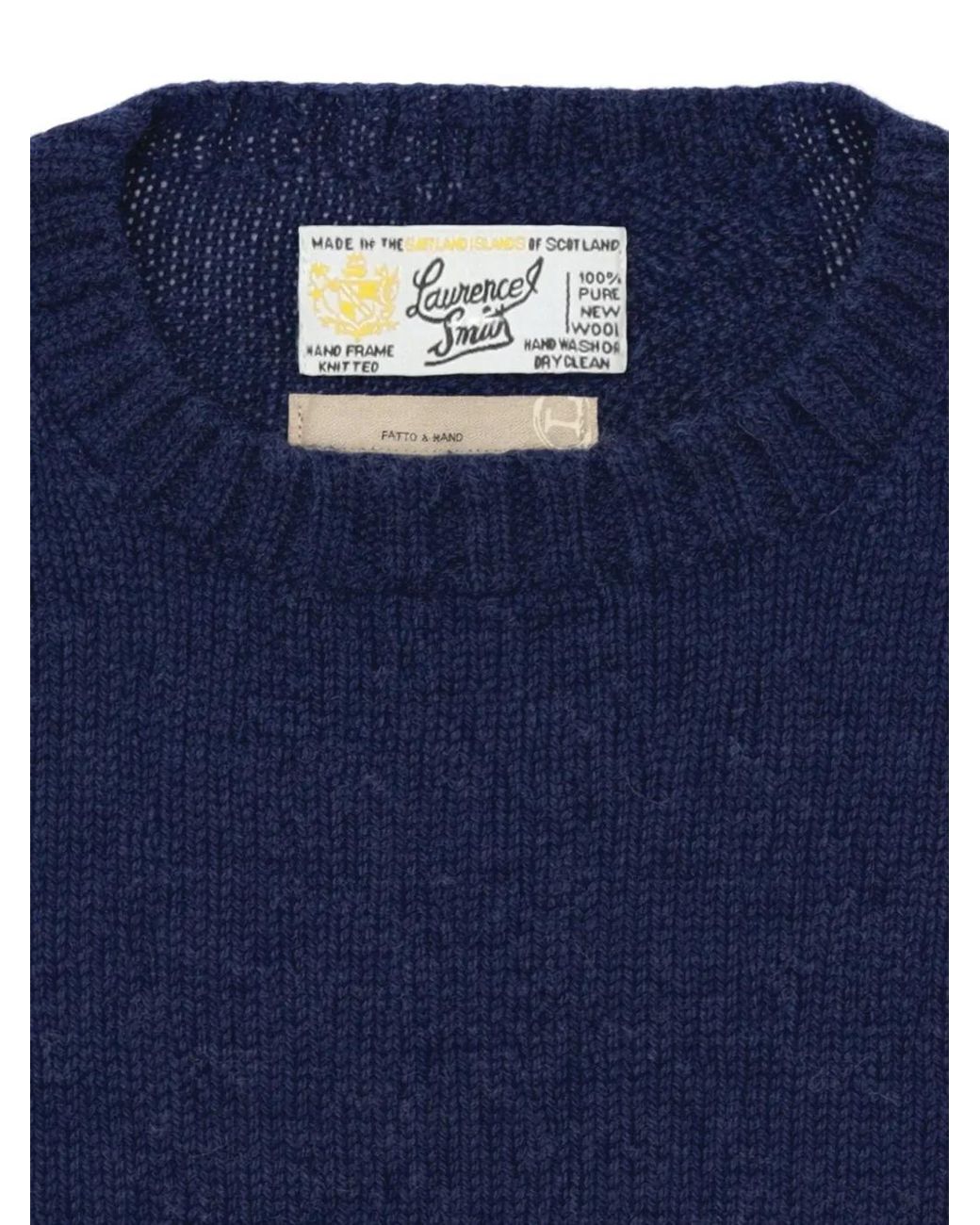 Fortela Blue Shetland Wool Sweater for men