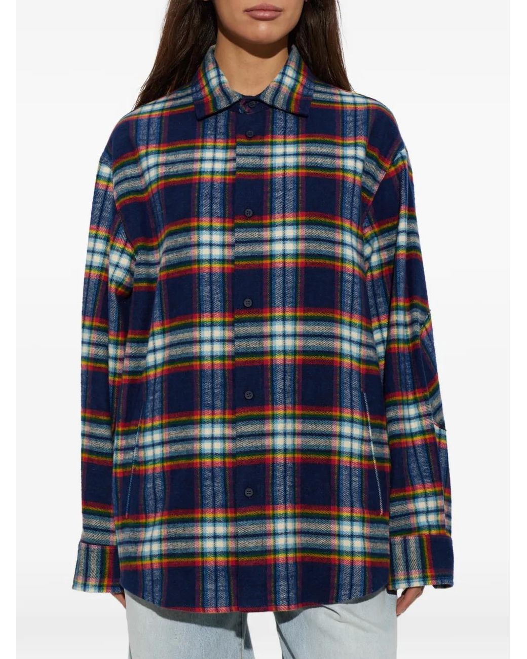 DARKPARK Blue Keanu Tartan-Check Shirt