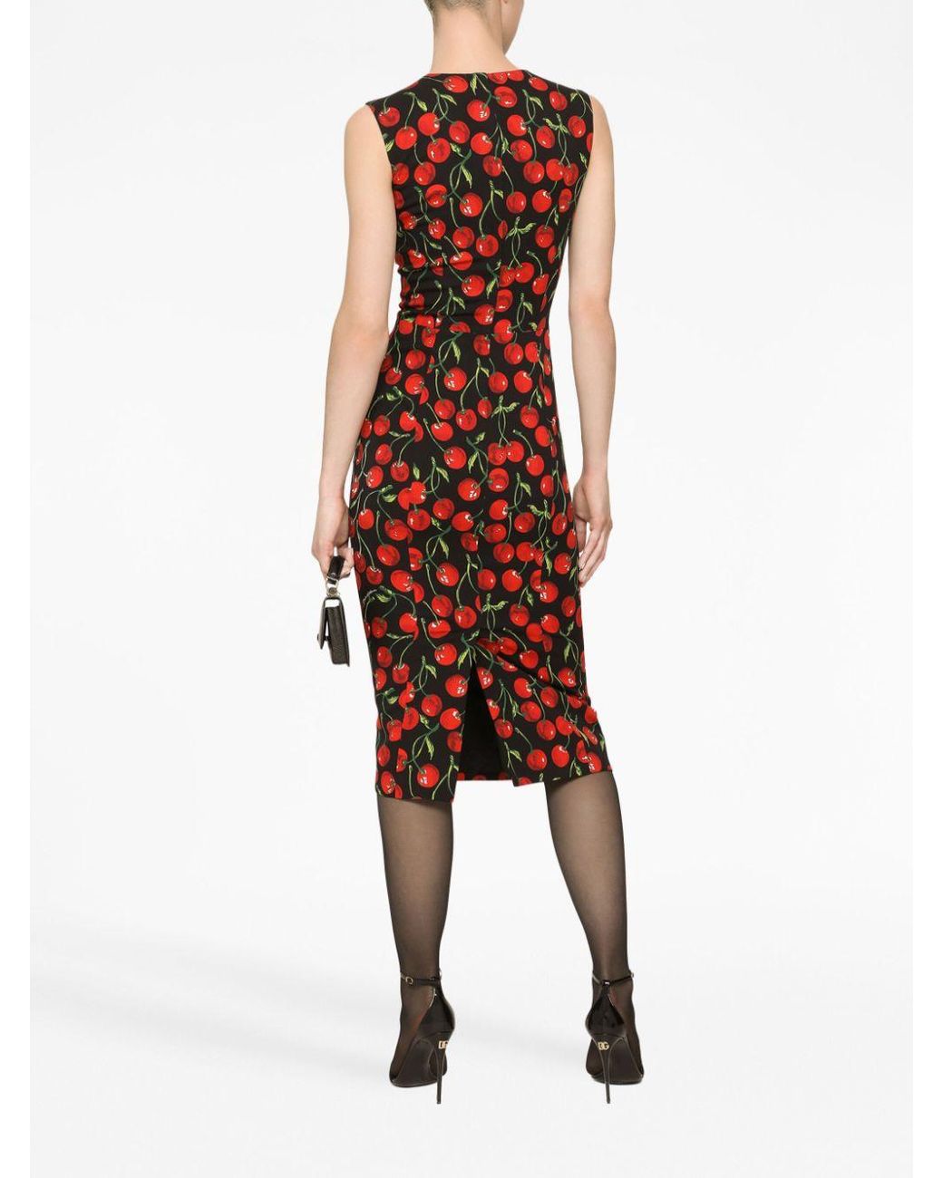 Dolce & Gabbana チェリープリント ドレス レッド | Lyst