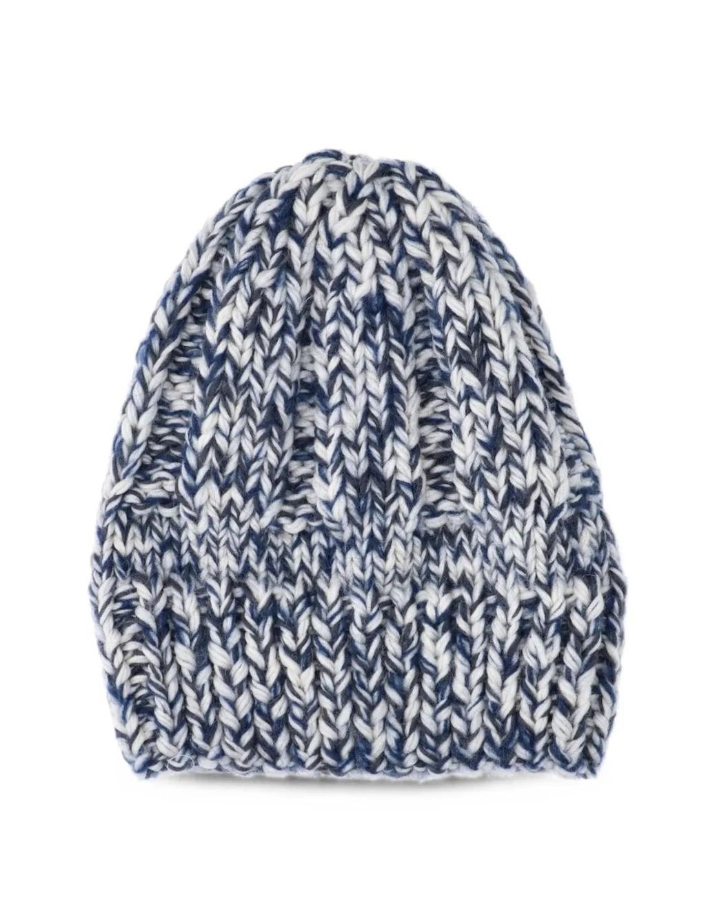 Aspesi Blue Chunky-Knit Beanie Hat for men
