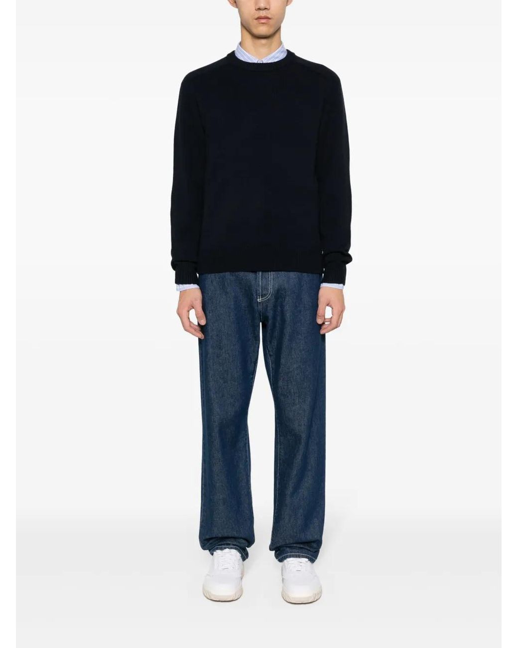 Theory Blue Morlan Knitted Jumper for men