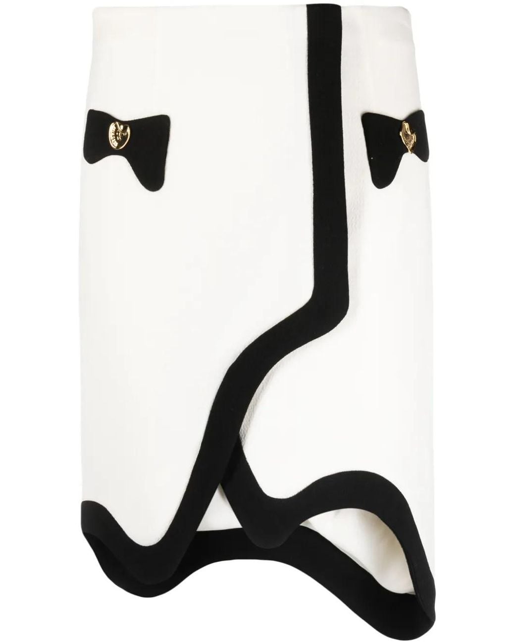 Moschino Black Tailored-Cut Asymmetric Skirt