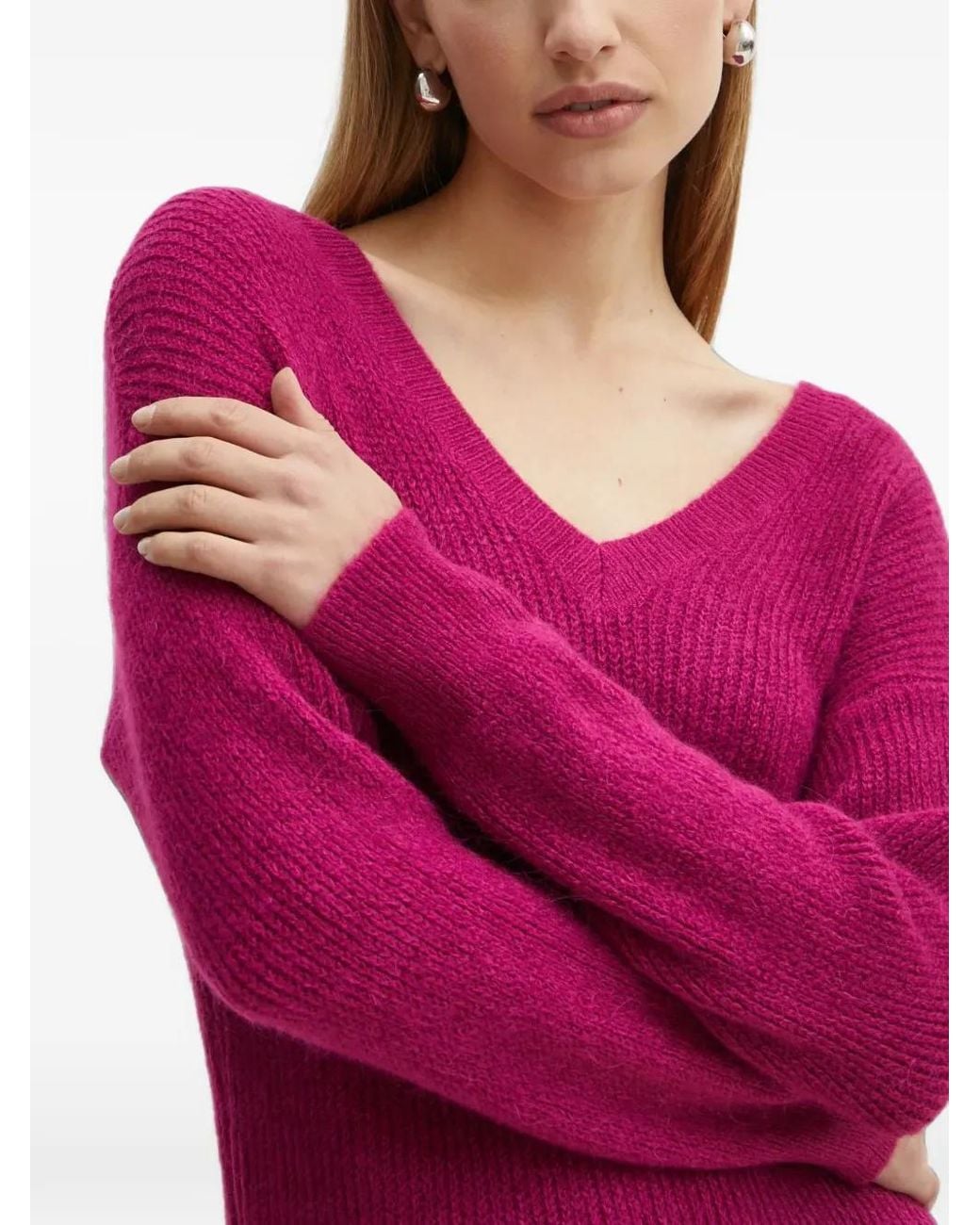 Morgan Red V-Neck Sweater