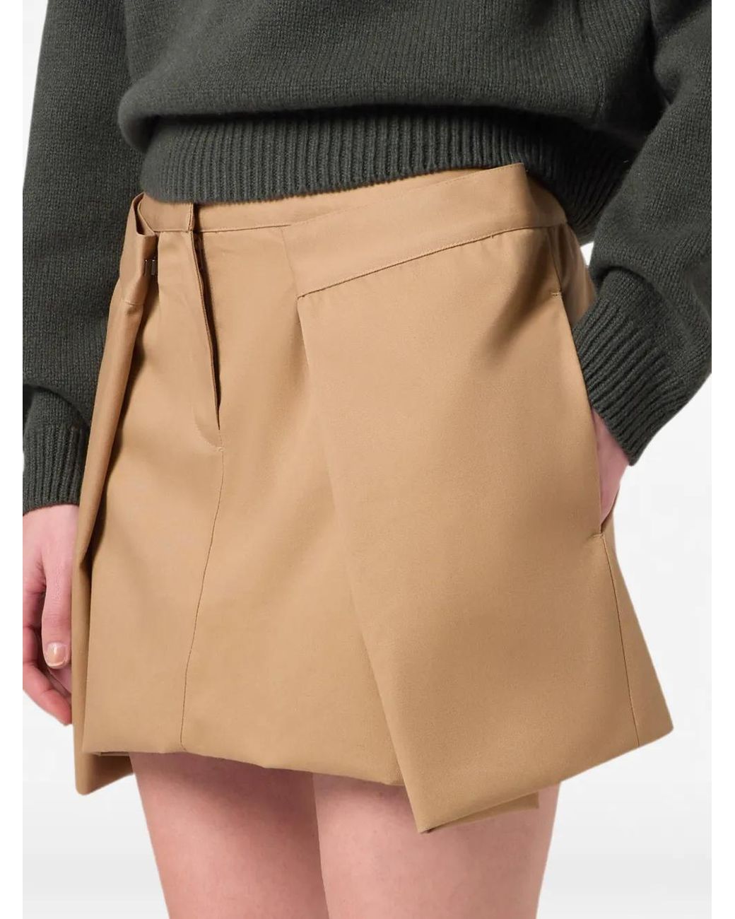 MSGM Natural Pleated-Detail Mini Skirt