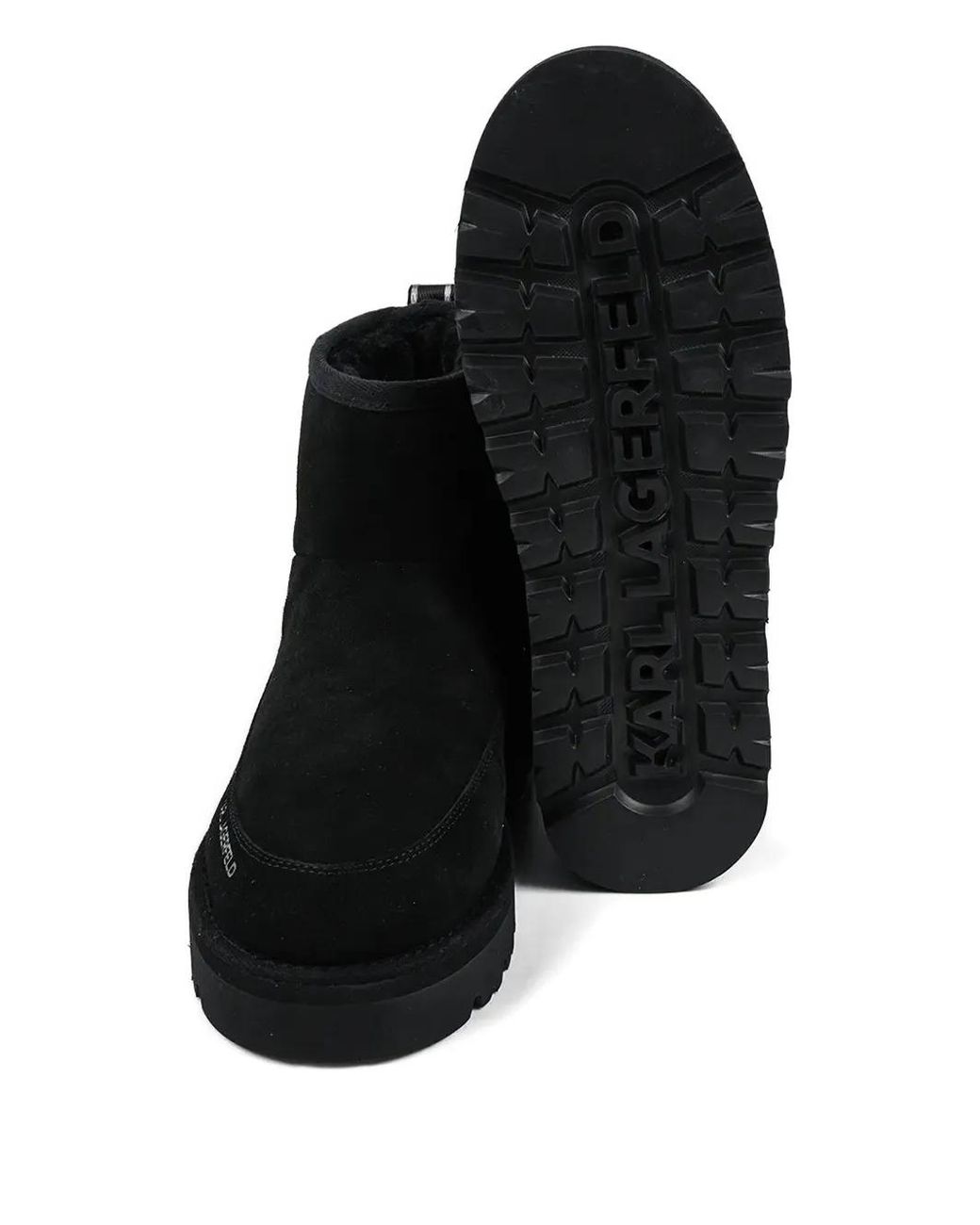 Karl Lagerfeld Black Logo-Print Boots for men