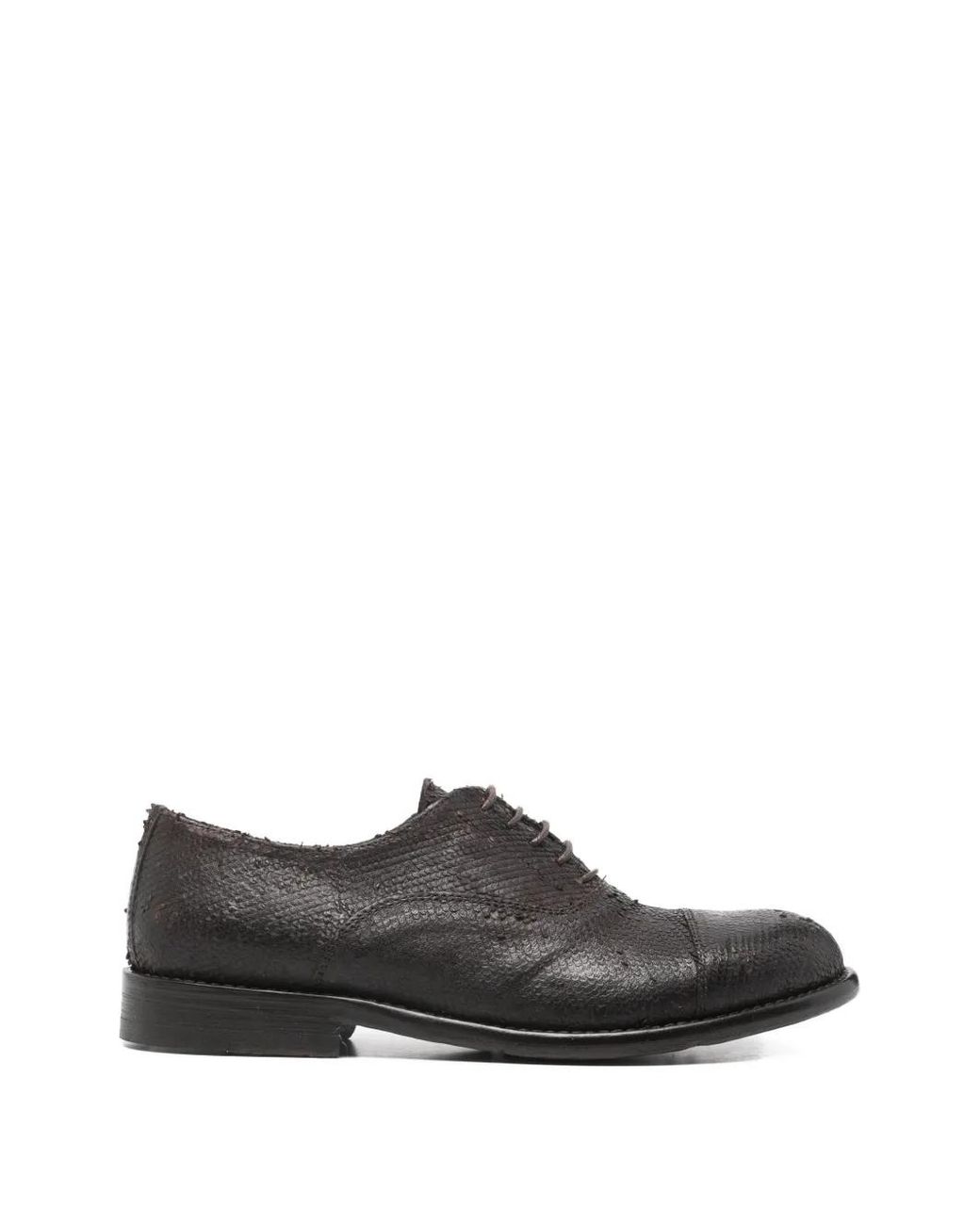 SOMMET Brown Textured Lace-Up Oxford Shoes