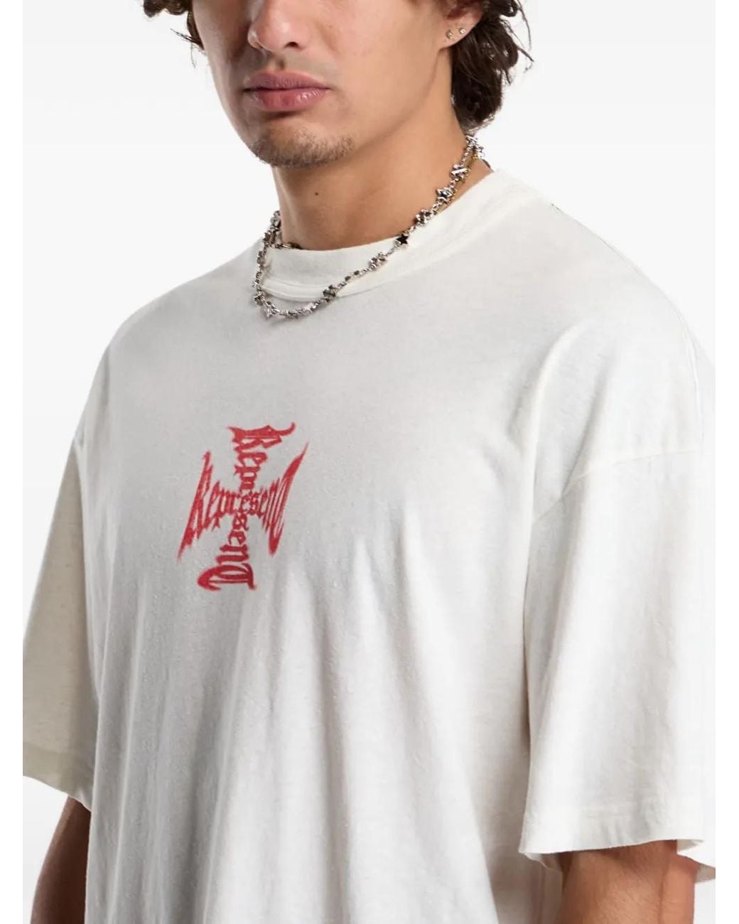 Represent White Mh Graphic-Print T-Shirt for men