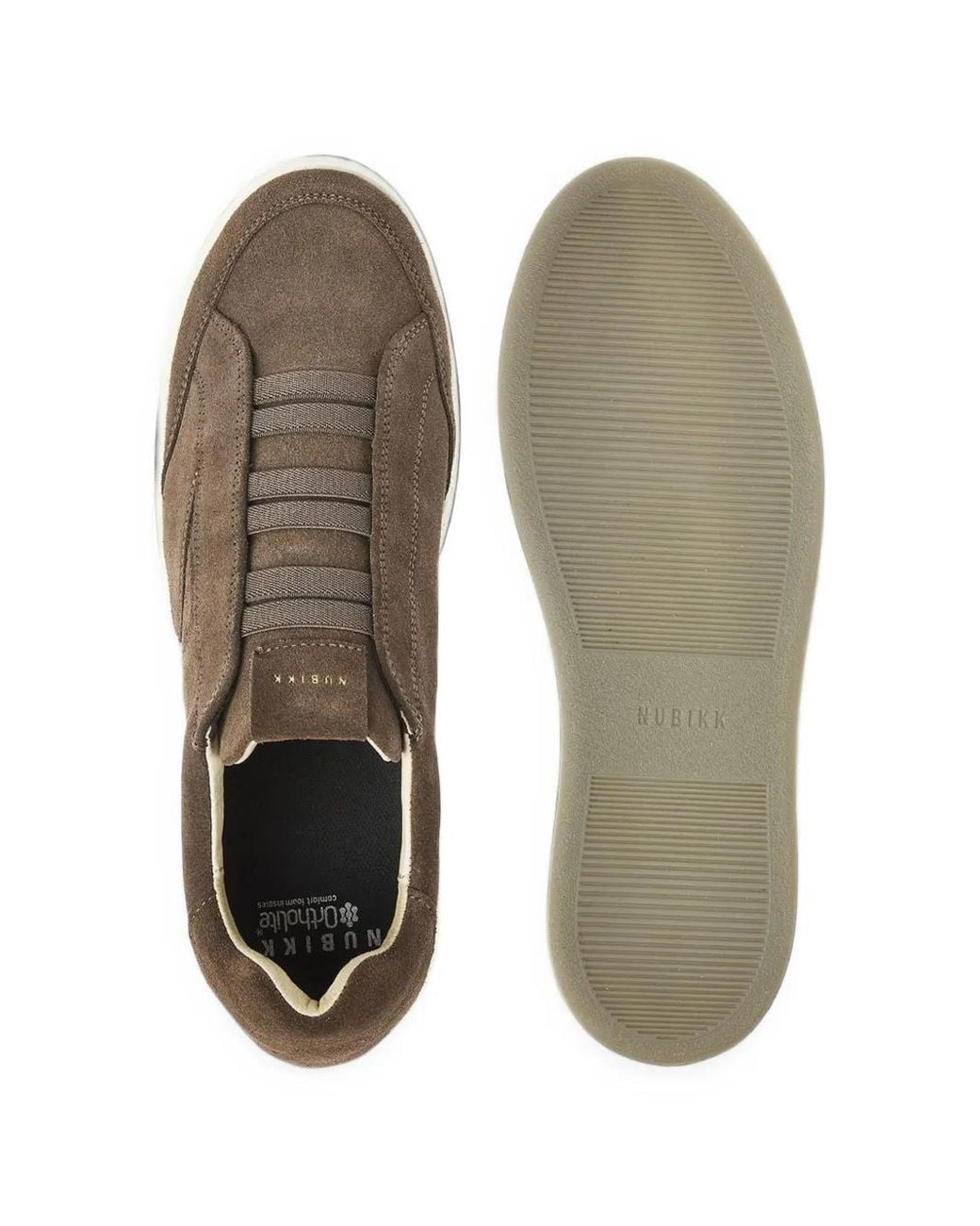 Nubikk Brown Vick Ease Elasticated-Strap Sneakers for men