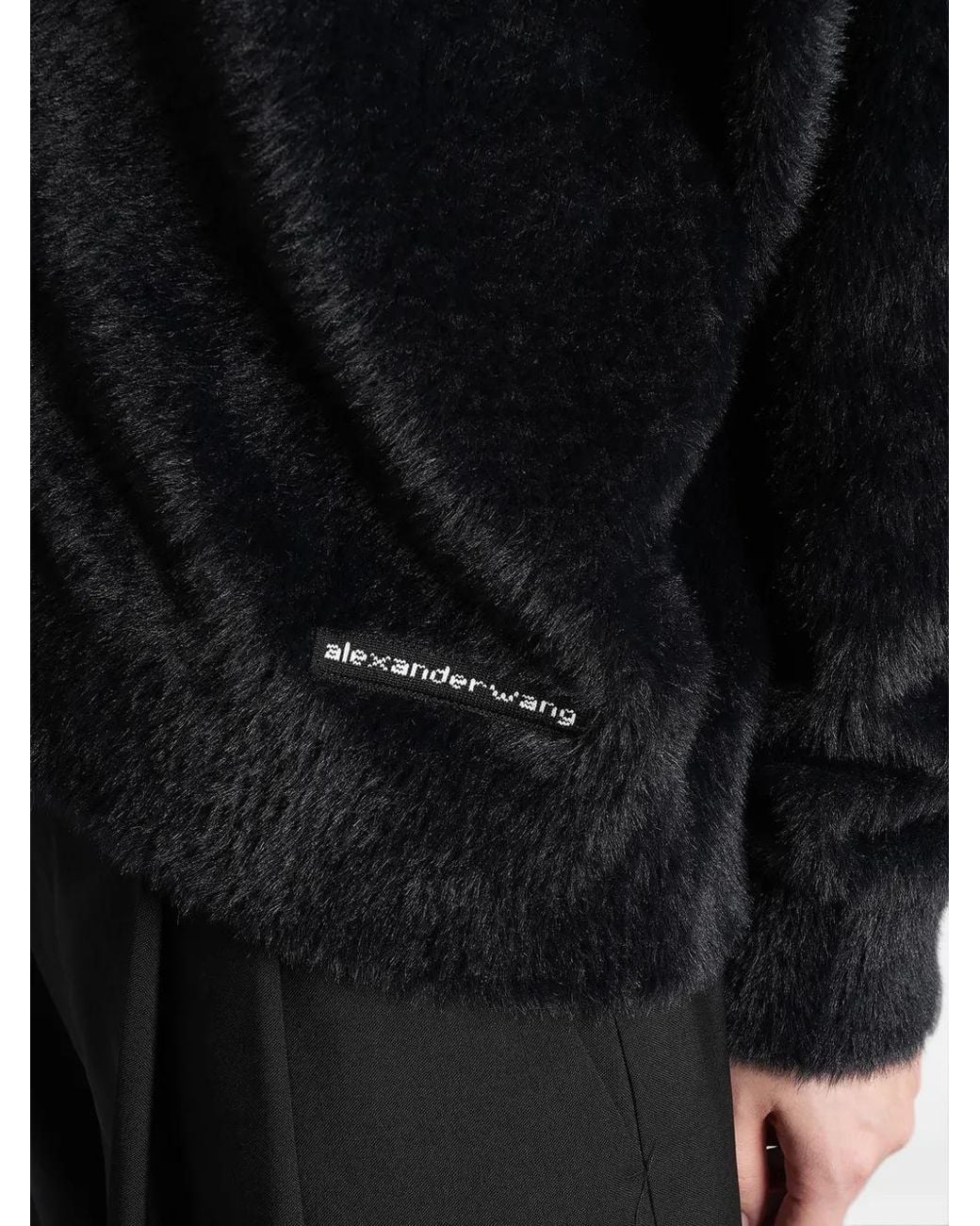 Alexander Wang Black Textured Chenille V-Neck Cardigan