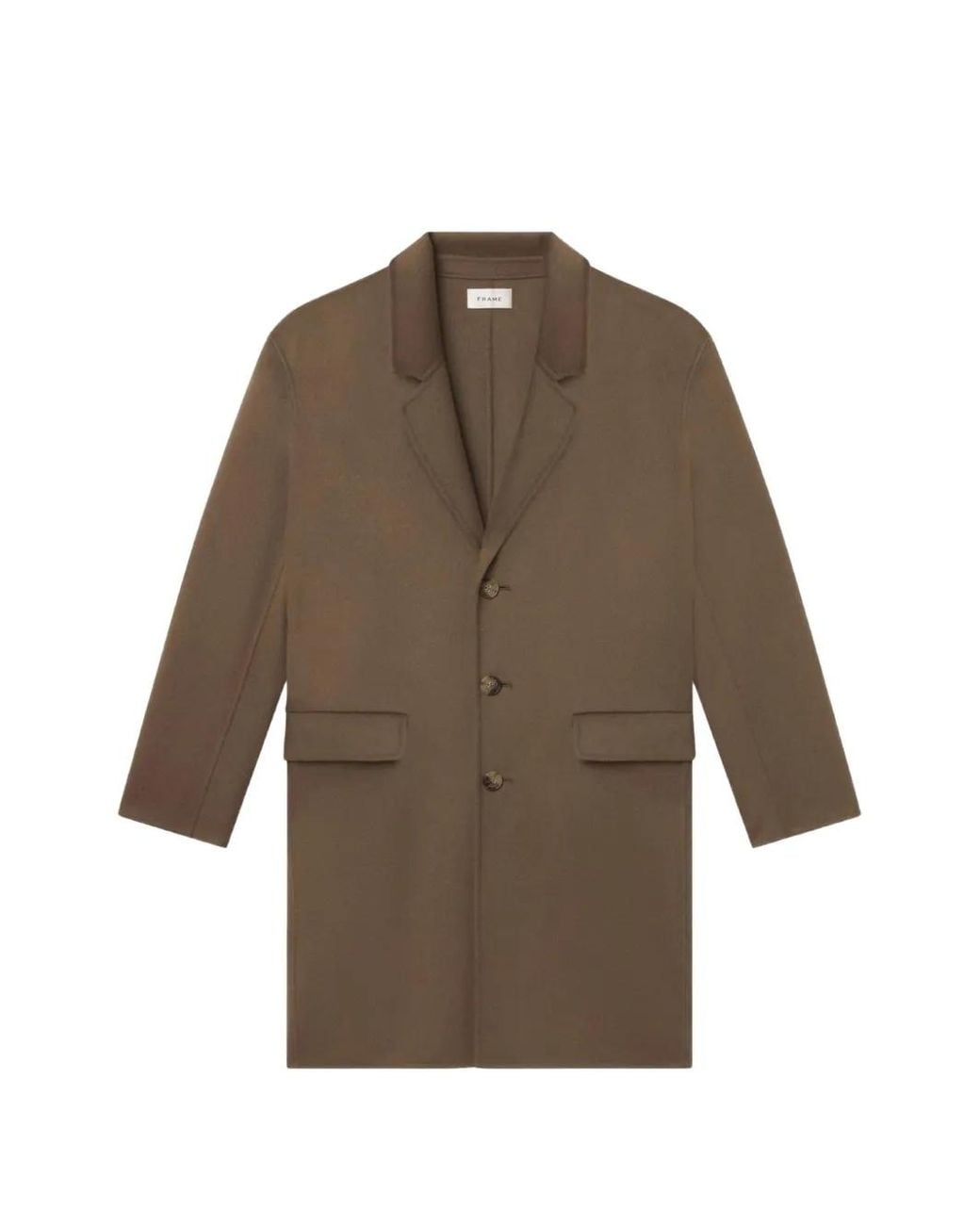FRAME Brown Double-Face Wool Overcoat for men