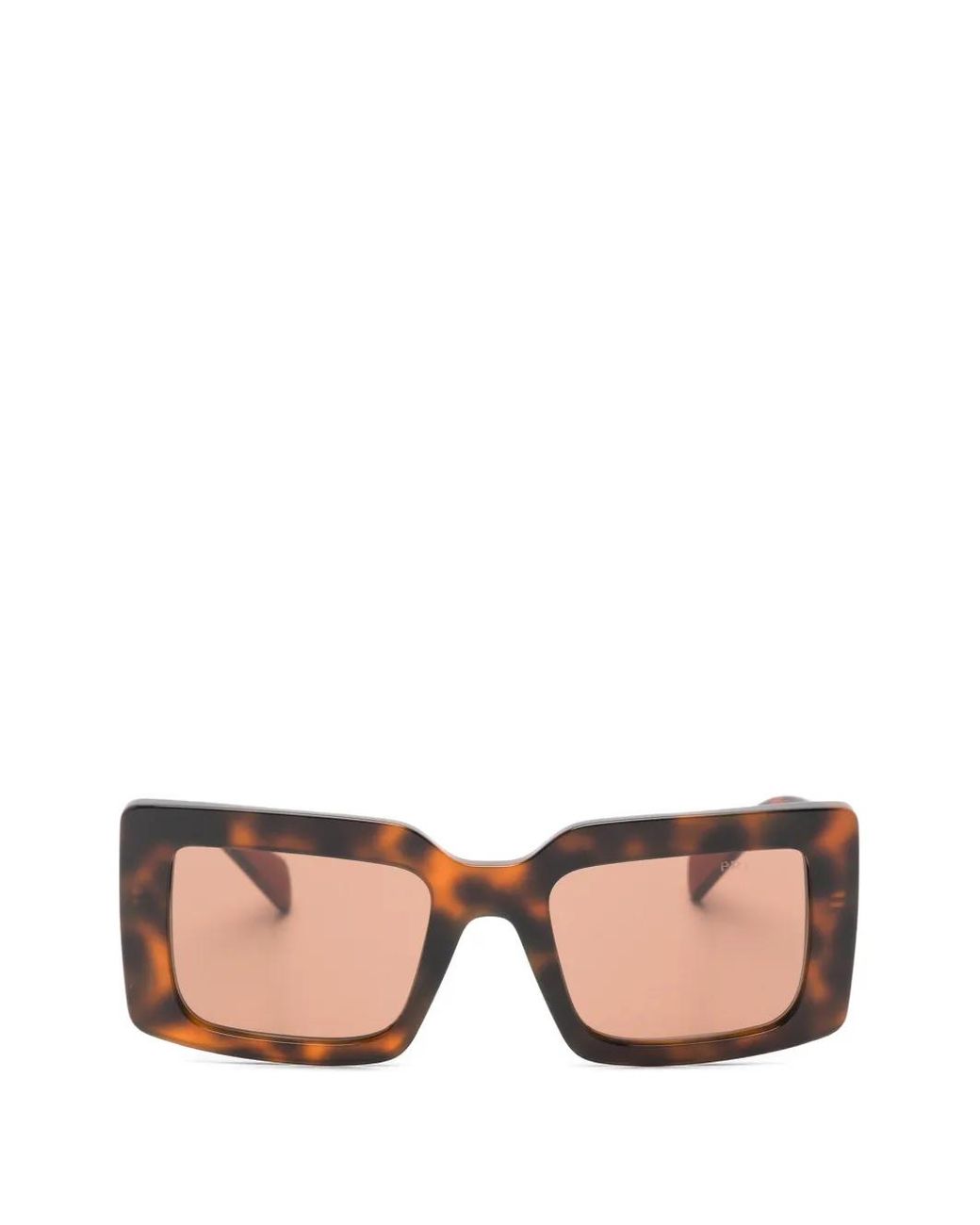 Prada Pink Tortoiseshell-Effect Rectangle-Frame Sunglasses