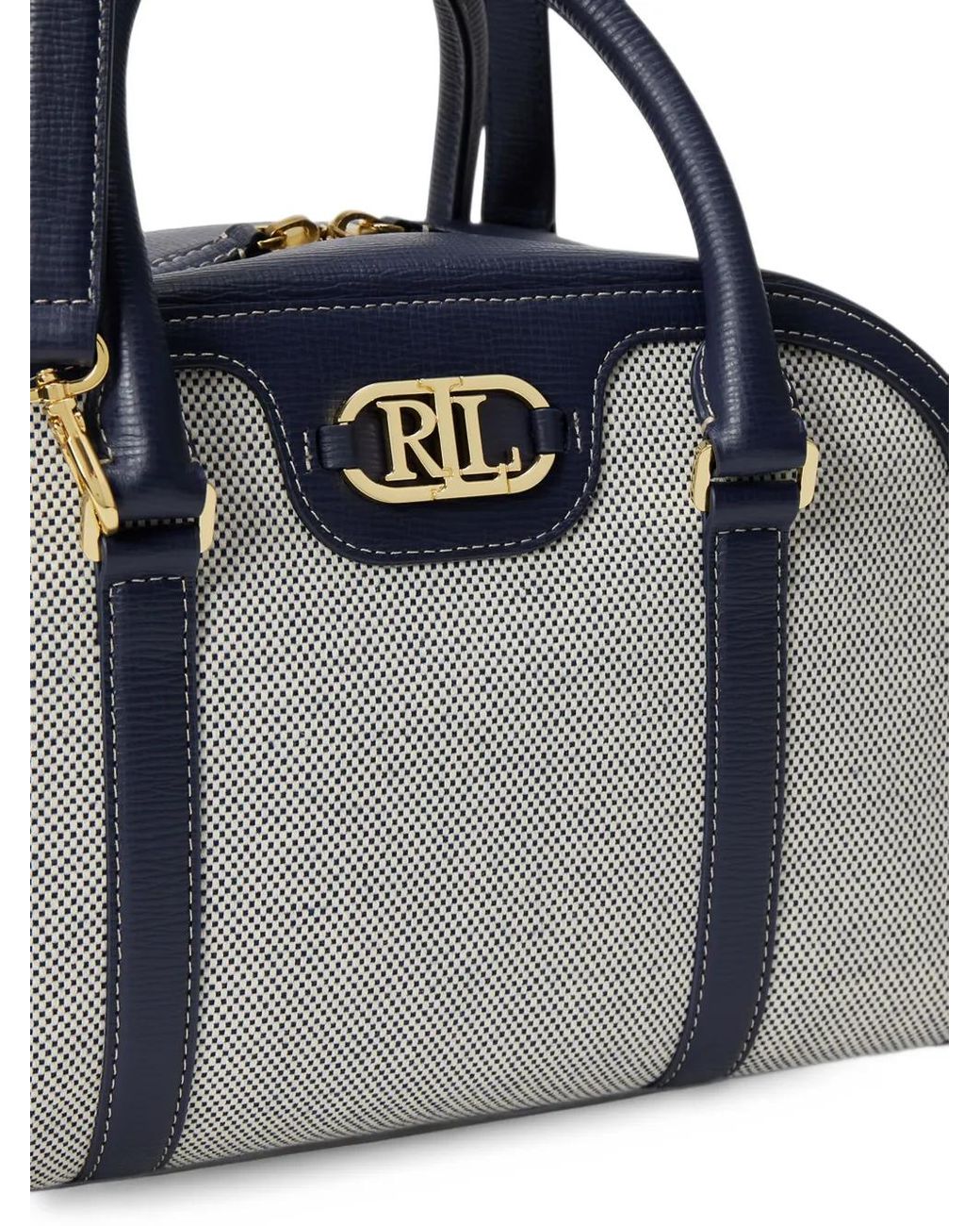 Ralph Lauren Blue Logo-Plaque Bowling Bag
