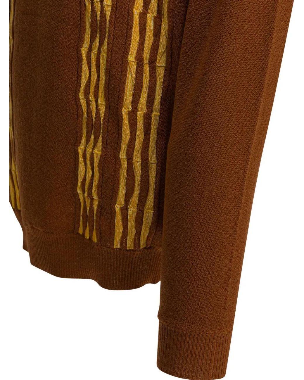 Beams Plus Brown Polo-Collar Sweater for men
