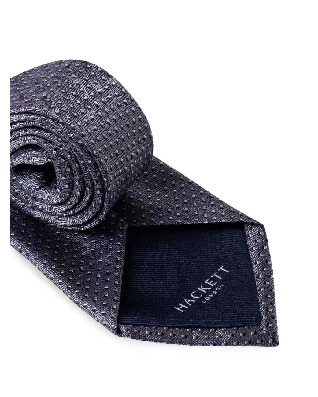 Hackett Blue Cravate En Soie À Pois for men