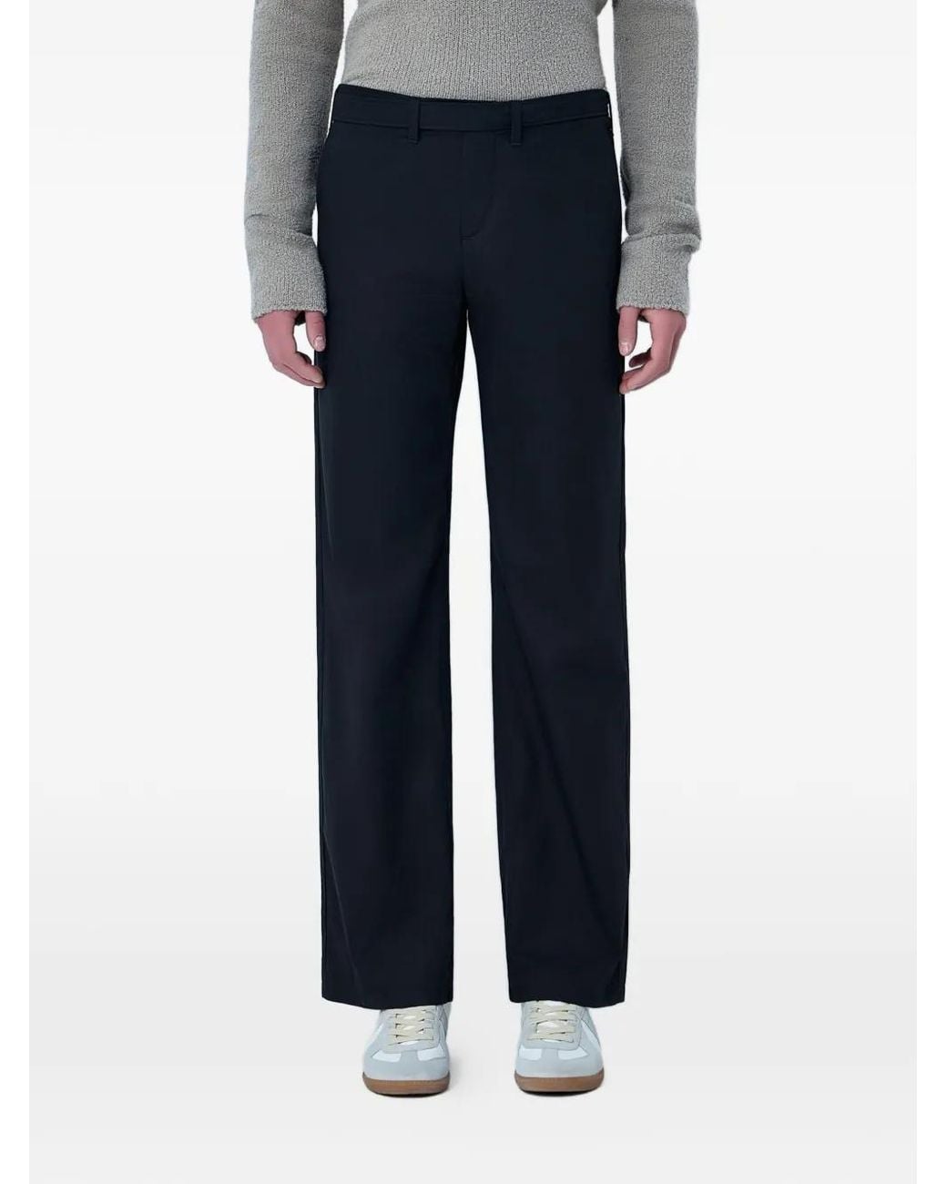 Rier Blue Mid-Rise Tailored Trousers for men