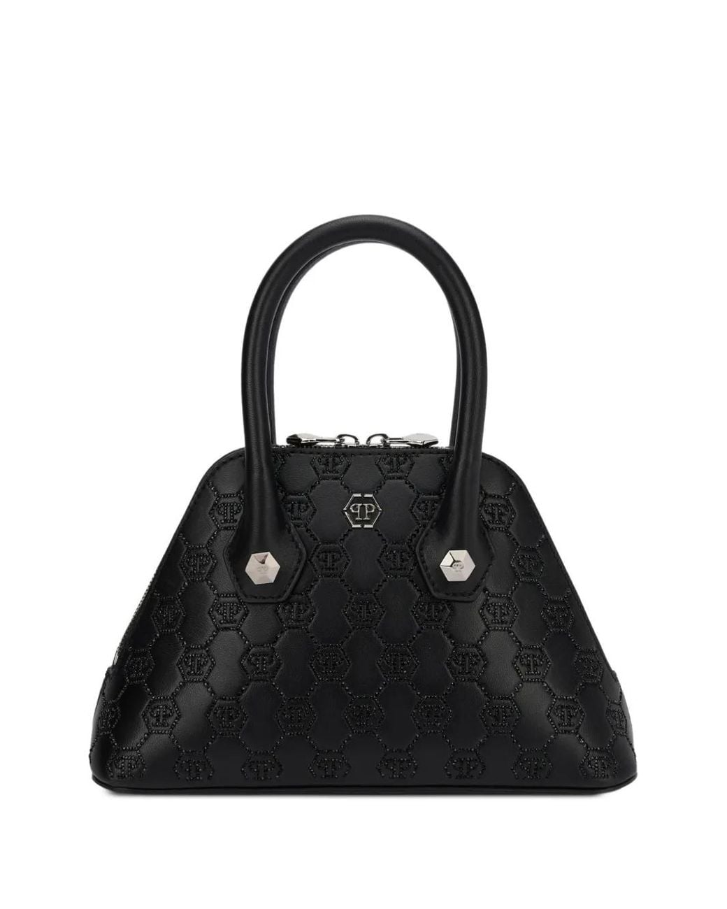 Philipp Plein Black Majestic Handbag Monogram Small