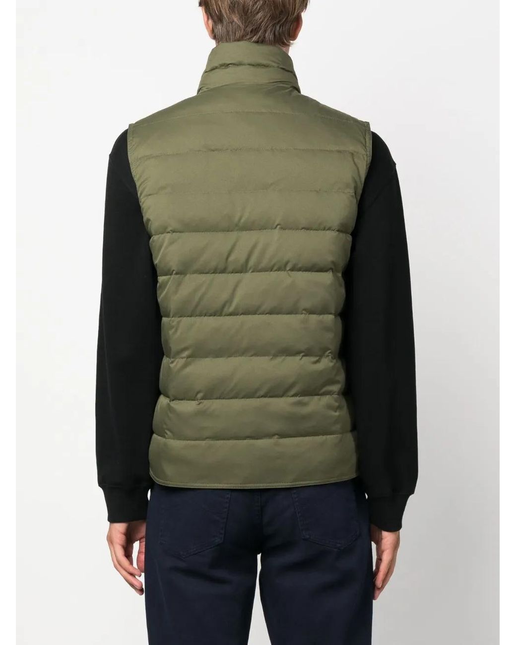 Kiton Green Mock-Neck Padded Gilet for men