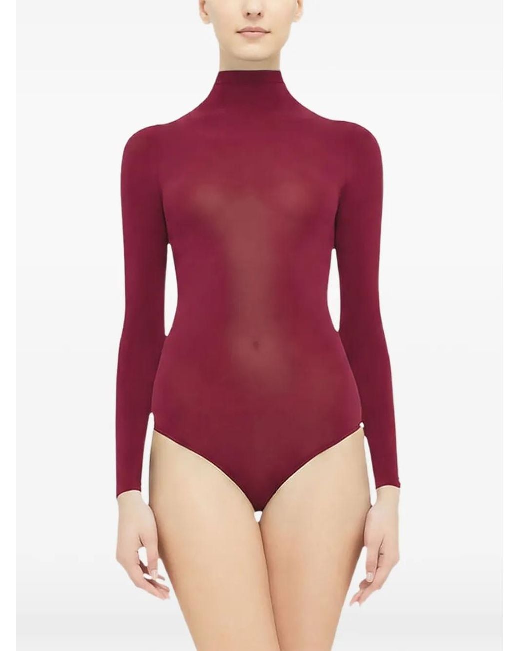 Wolford Red Buenos Aires Turtleneck Bodysuit