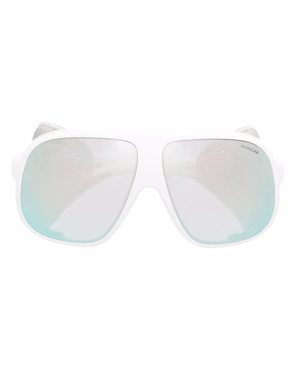 Moncler White Mask-Frame Sunglasses