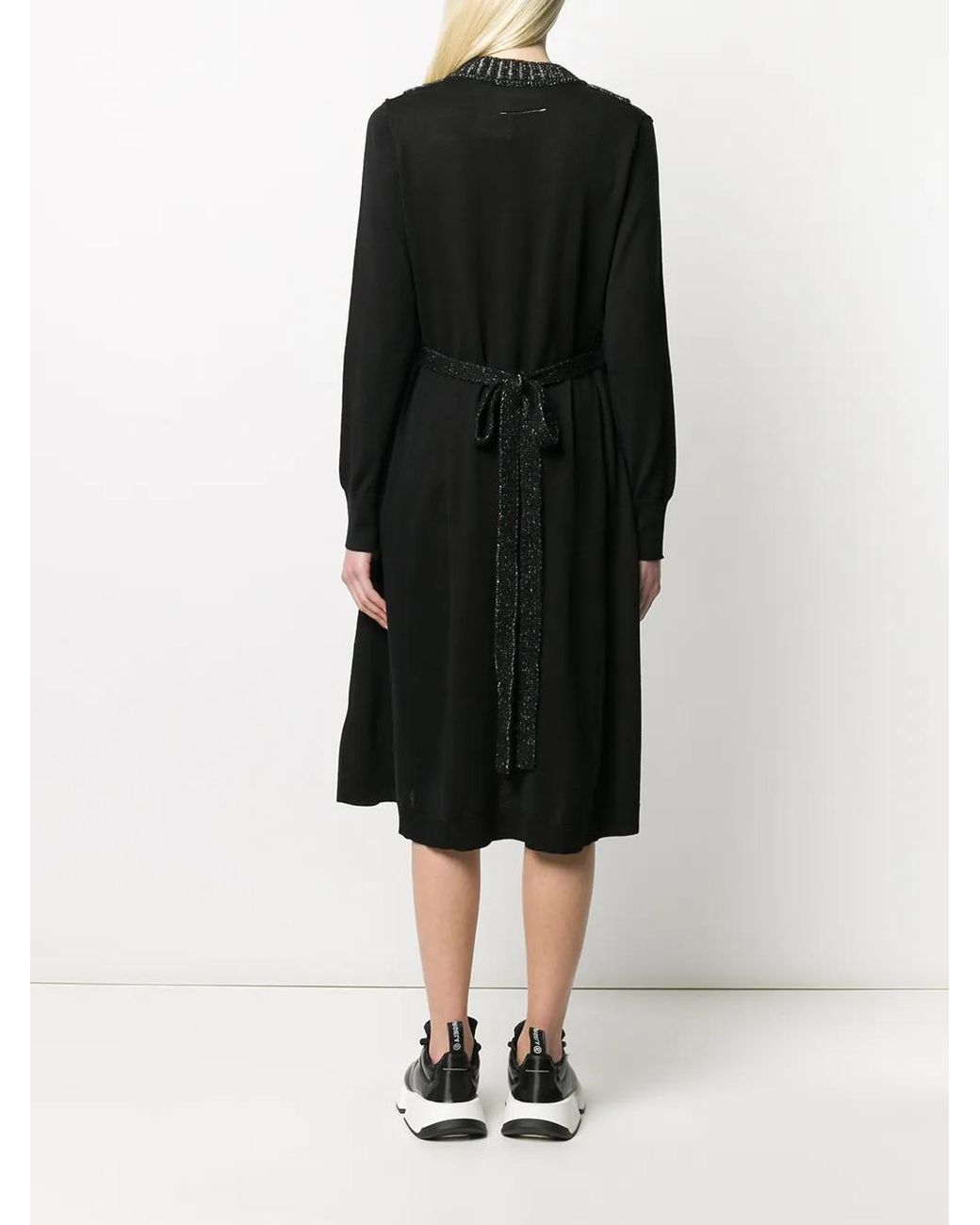 MM6 by Maison Margiela Black Spliced Bib Panel Dress