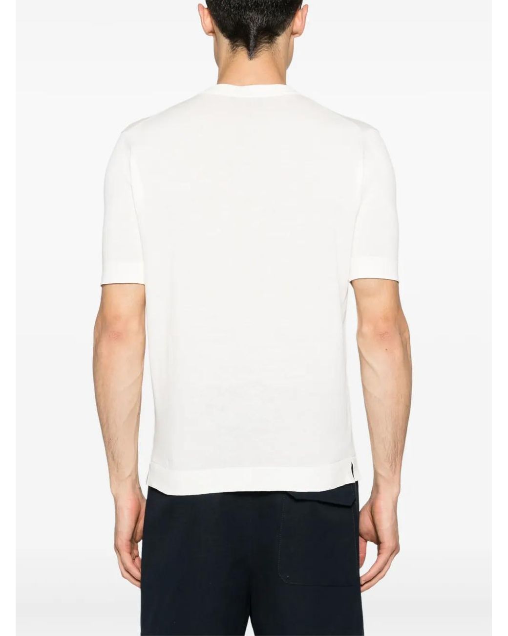Dell'Oglio White Crew-Neck Cotton T-Shirt for men