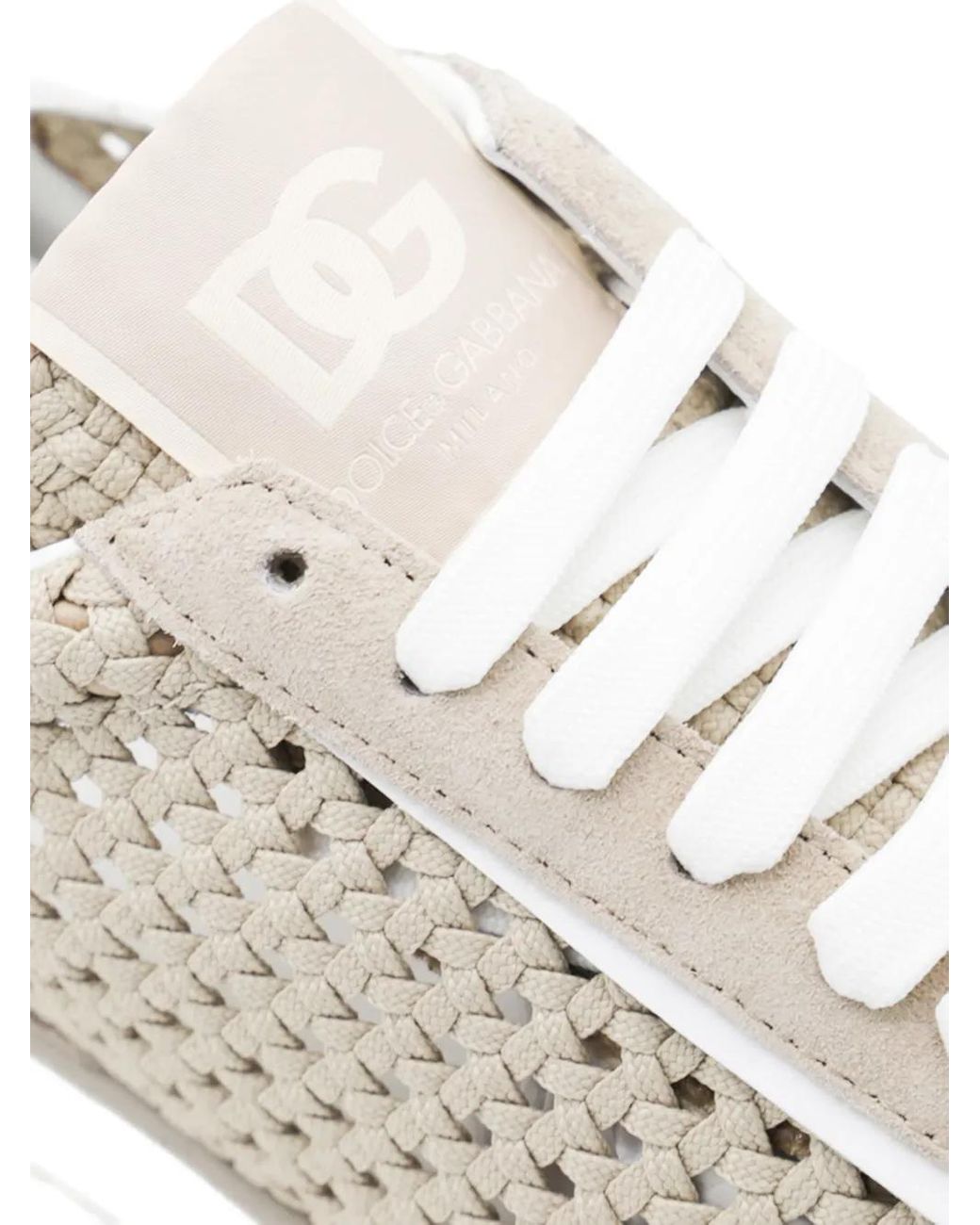 Dolce & Gabbana White Lace-Up Sneakers for men