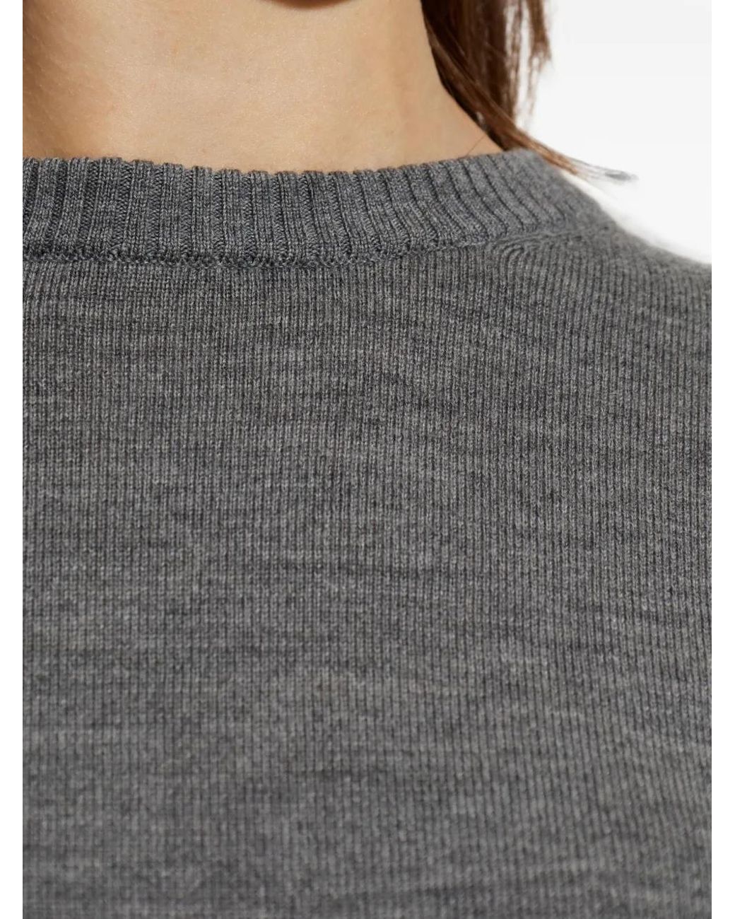 IRO Gray Muse Contrast-Cuff Sweater