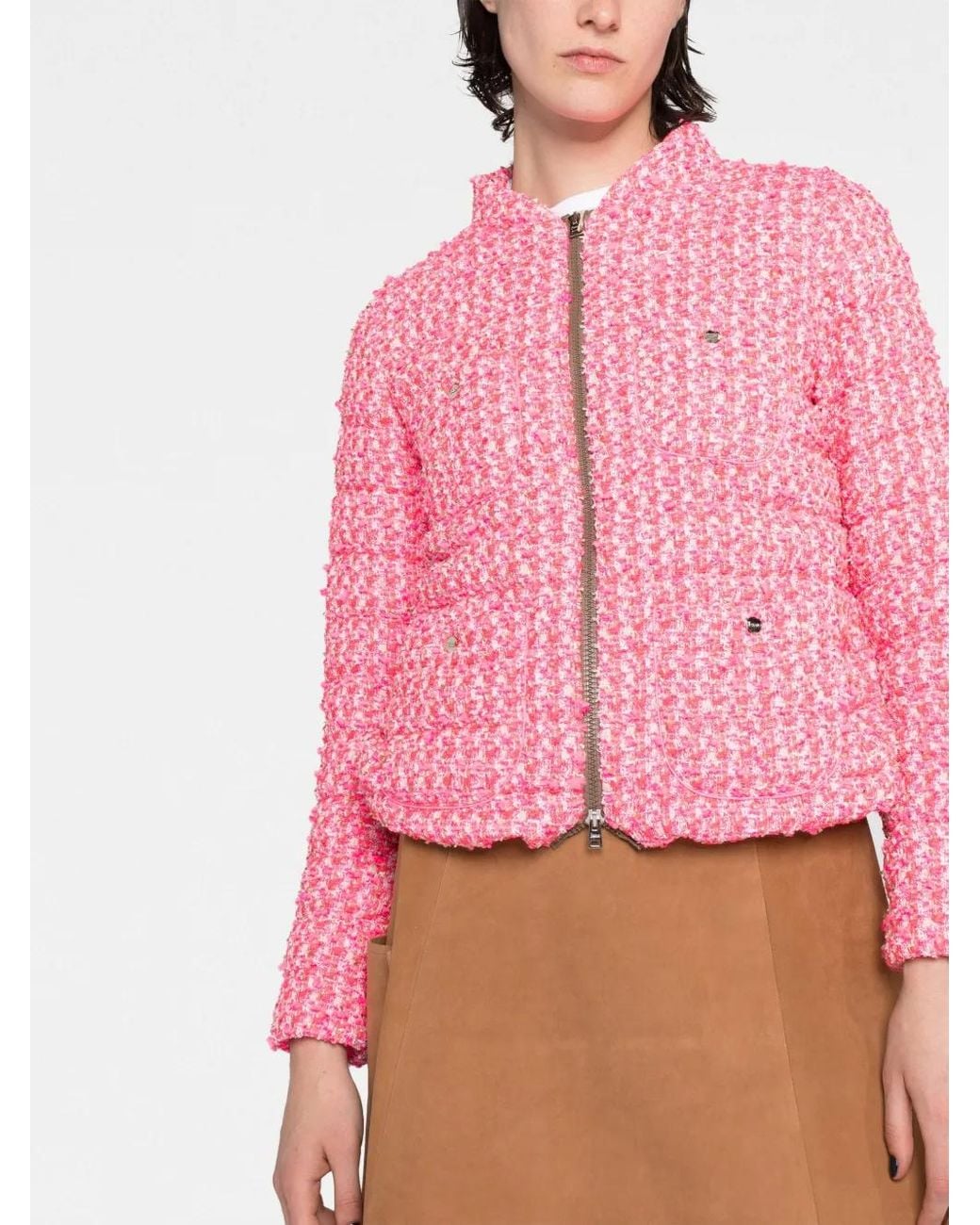 Herno Pink Padded Tweed Jacket