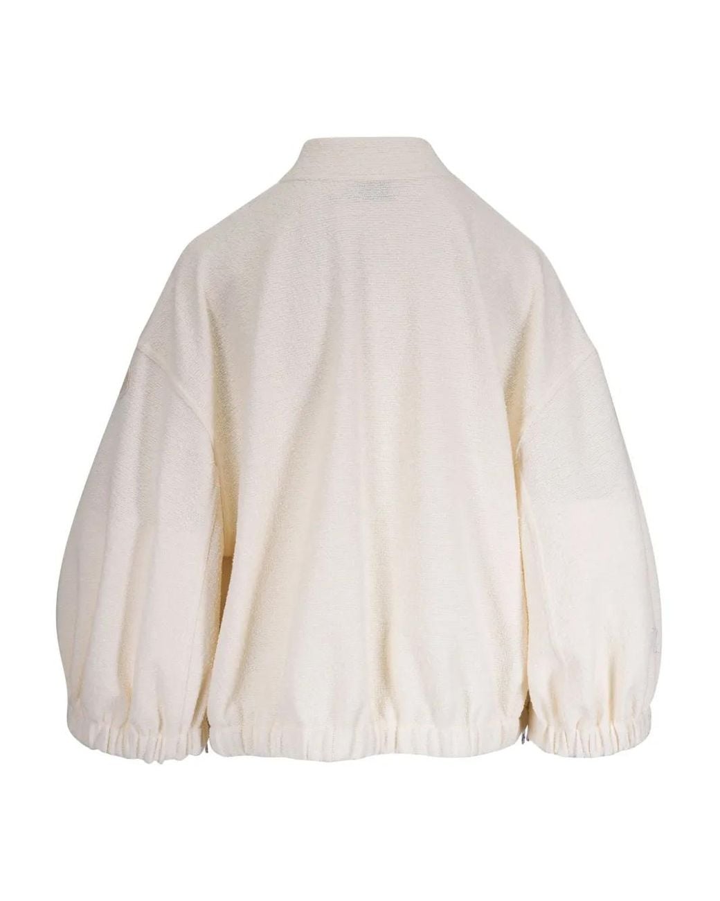 Moncler Natural Bouclé Bomber Jacket