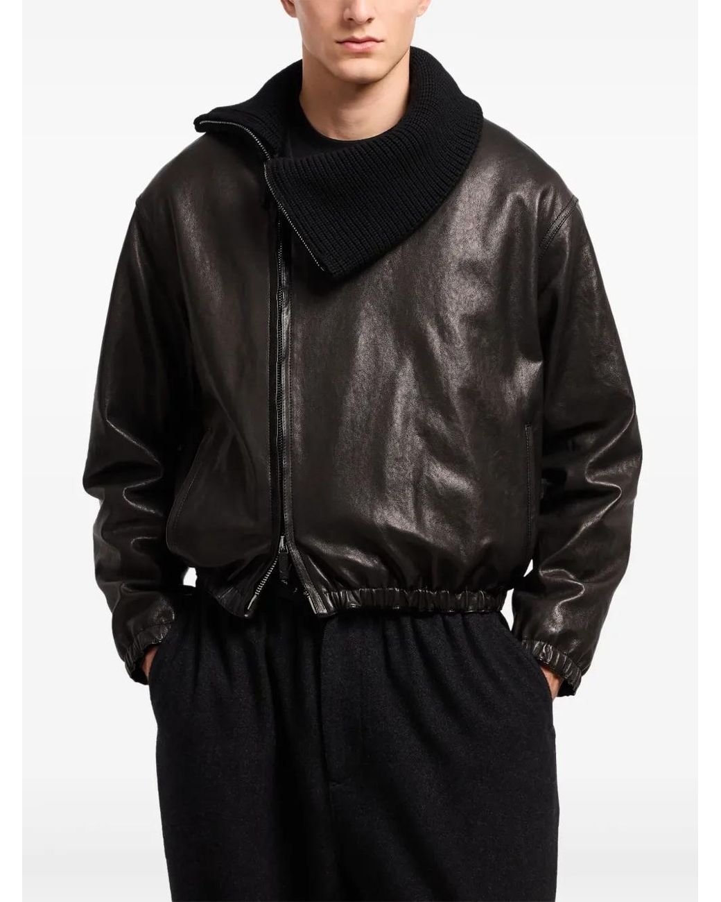 Giorgio Armani Black Leather Jacket for men