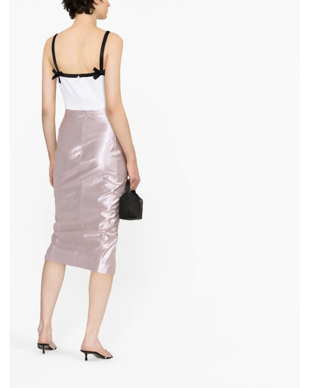 MSGM White Bow-detail Crop Top
