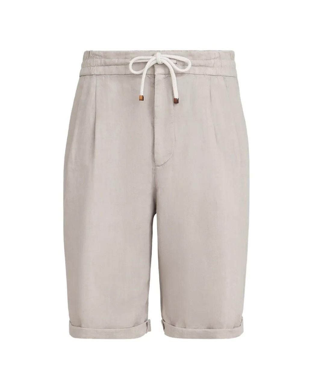 Brunello Cucinelli Gray Garment-Dyed Bermuda Shorts for men